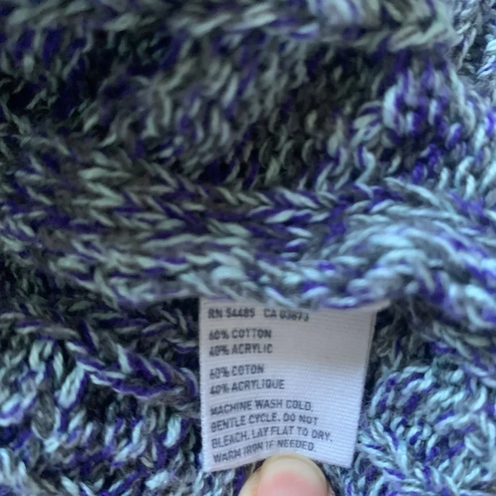 American Eagle Outfitters Heather Blue Knit Cowl Neck Sweater in M